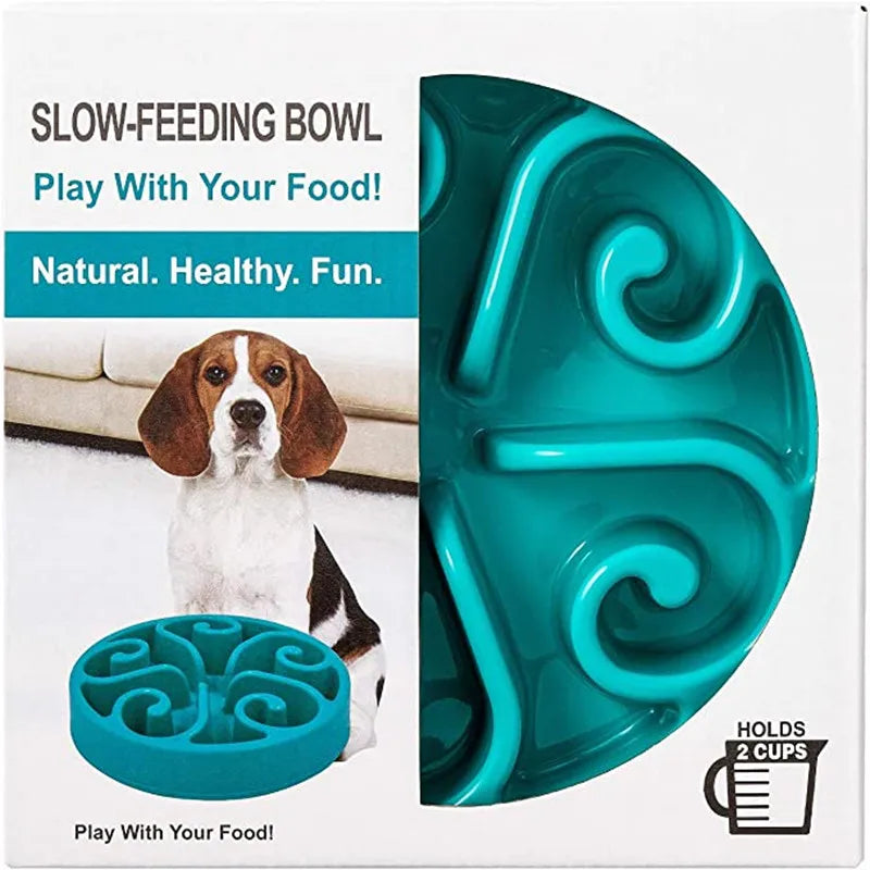 Interactive Slow Feeder Dog Bowl – Anti-Gulping Maze Dish