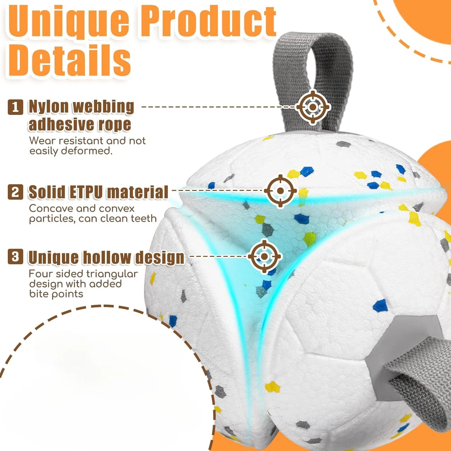 Dog Soccer Ball with Rope – Durable Fetch & Tug Toy