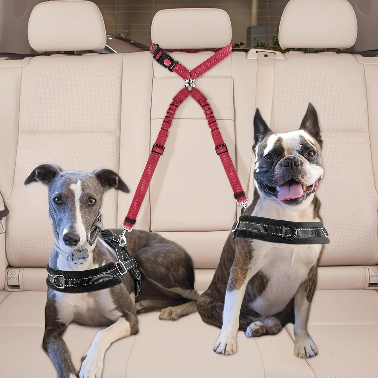 Dog Seat Belt – Dual Headrest Safety Leash