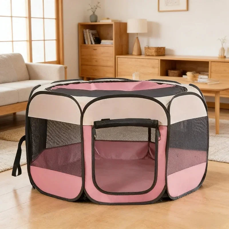 Foldable Dog Playpen – Portable Octagon Pen