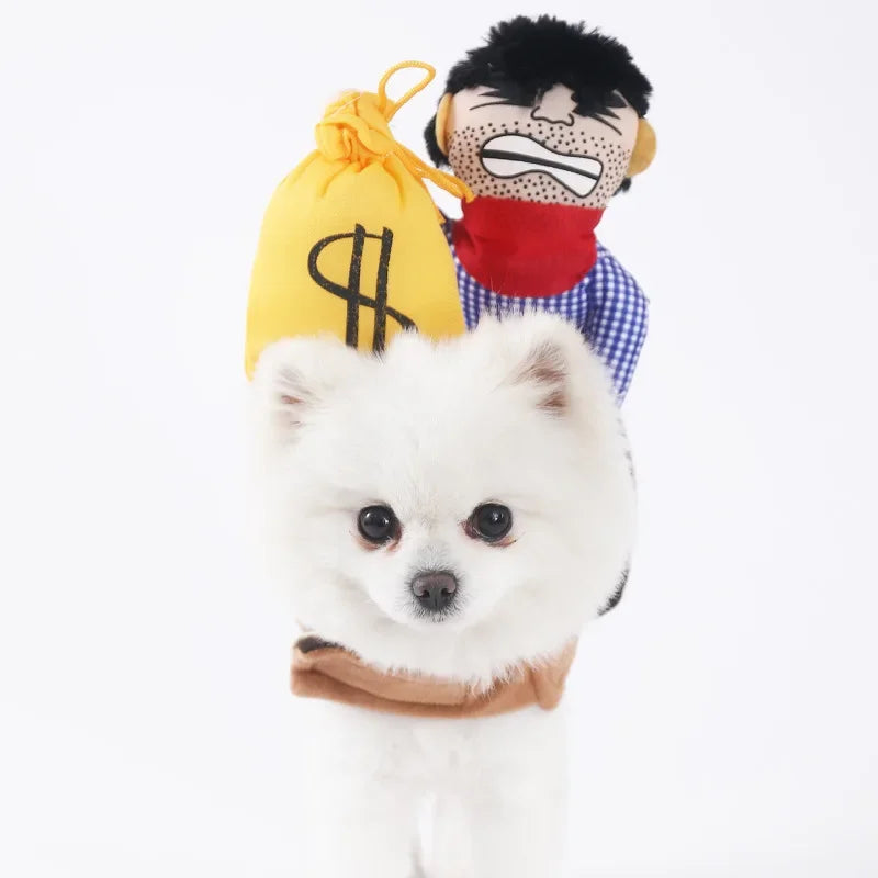 Nonecn Halloween Dog Costume Set with Wig Hat & Dagger Prop