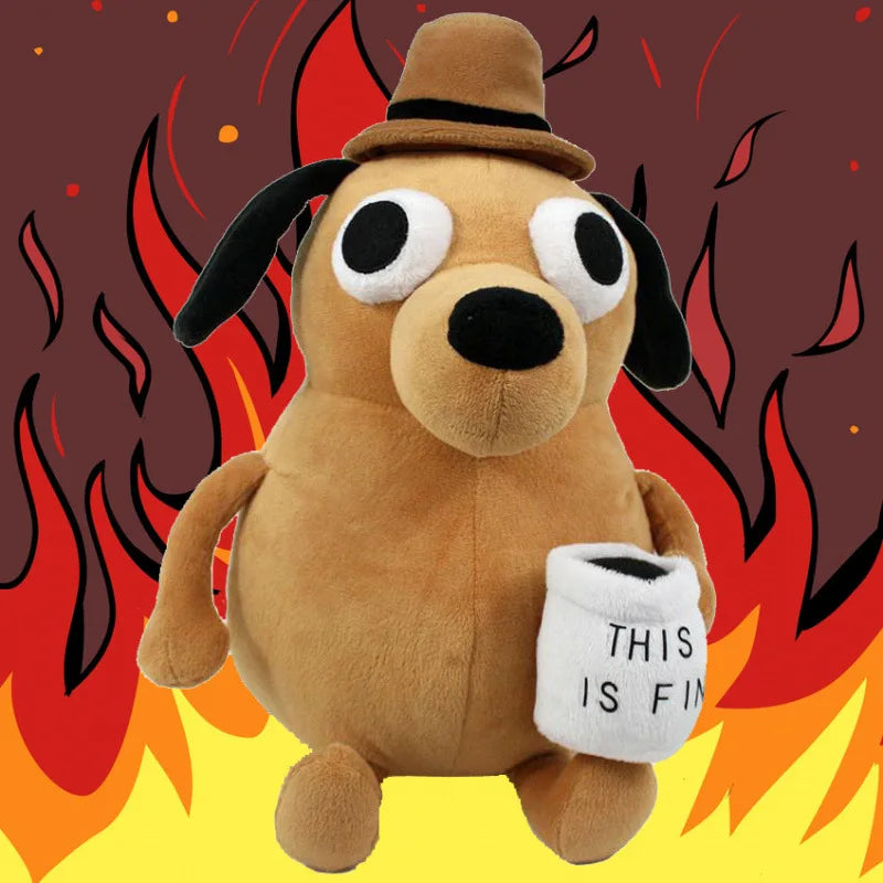 Animal Coffee Dog Plush Toy – 25cm Cotton