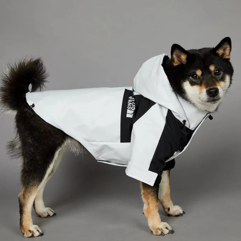 Waterproof Hooded Dog Raincoat Windbreaker – Lightweight Polyester