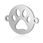 Paw Print & Bone Charm Pendants – Stainless Steel DIY Set (5 Pcs Gold)