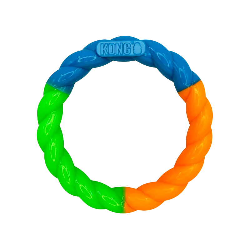 KONG Twistz High-Viz Ring – Glow-in-the-Dark Fetch Toy (S)