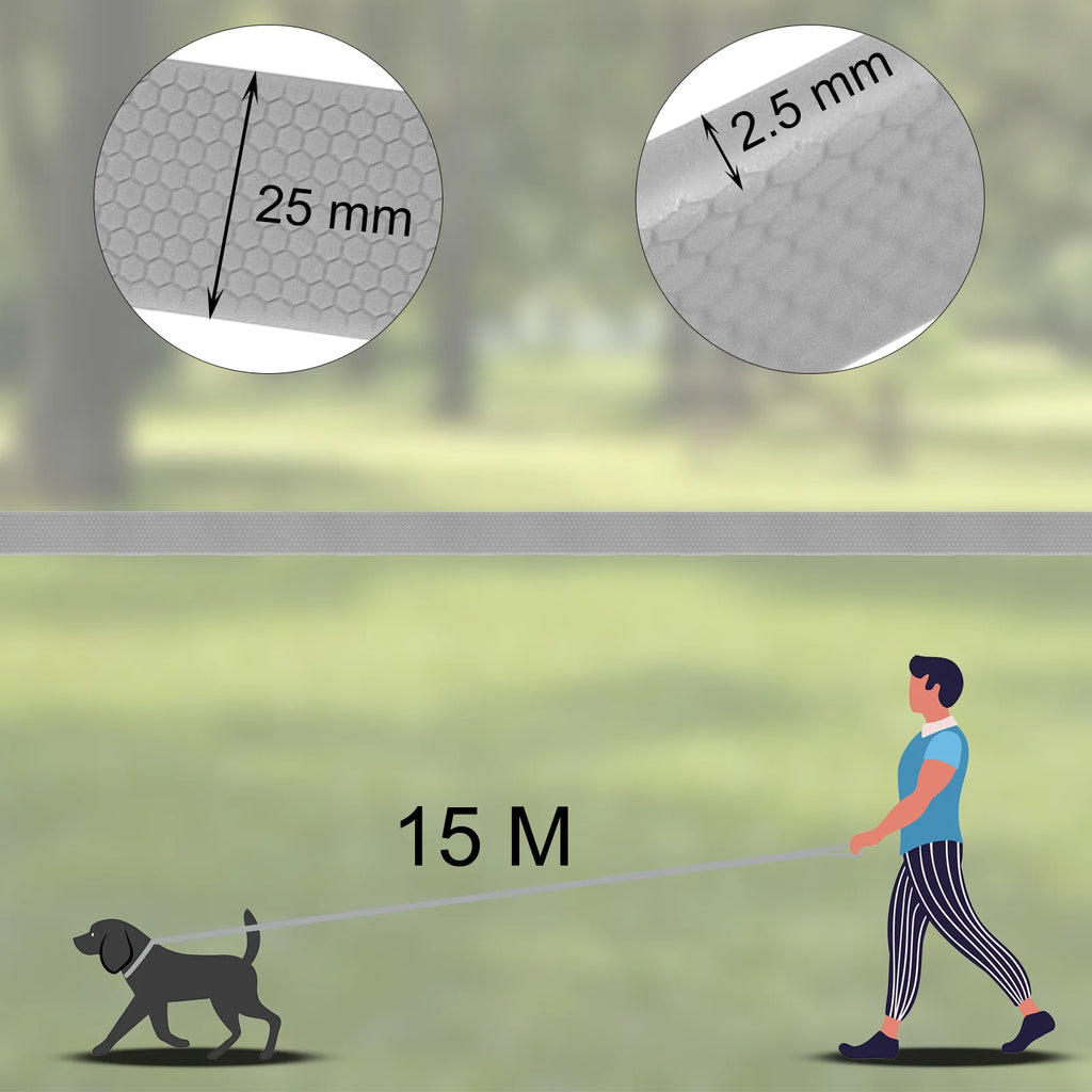 Long Training Dog Leash 3M–15M – Durable Hex Pattern Walking Lead