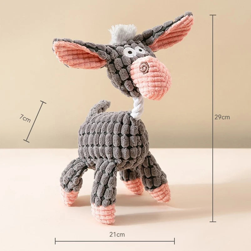 Donkey Shape Plush Dog Toy – Interactive & Bite Resistant
