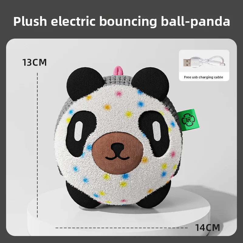 Electric Bouncing Dog Ball Toy – Interactive Squeaky Plush Chew Toy