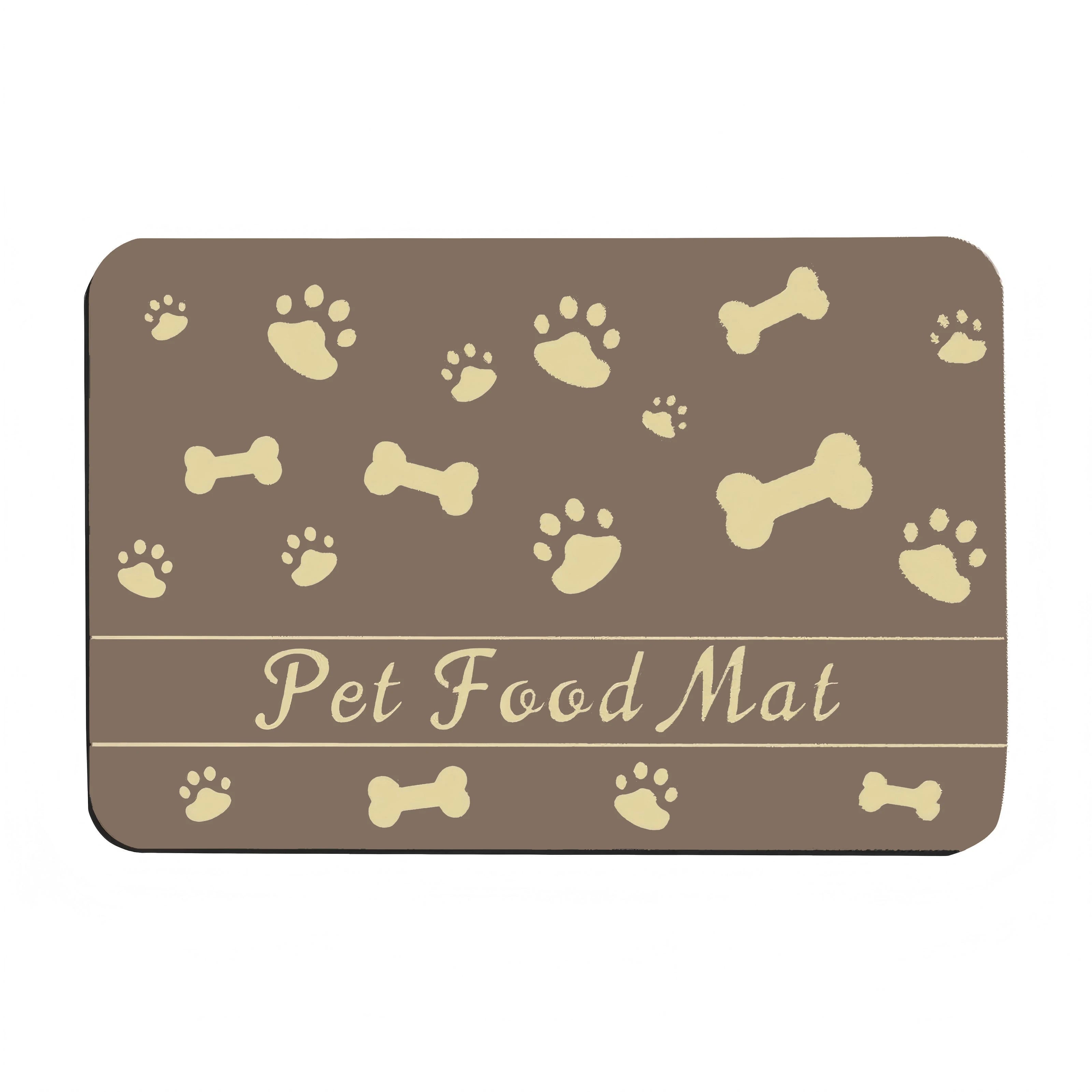 Pet Feeding Mat for Dogs – Waterproof Anti-Slip Food & Water Bowl Placemat, Quick-Dry Rubber Backing
