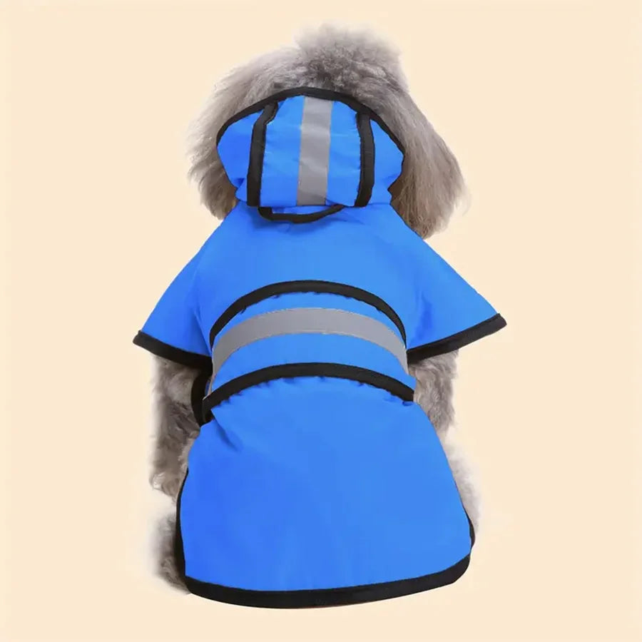 Waterproof Windproof Dog Raincoat – Adjustable Polyester Jacket