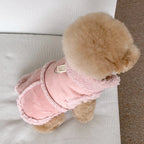 GuTing Van Small Dog Coat | Solid Brown Polyester Teddy Pullover