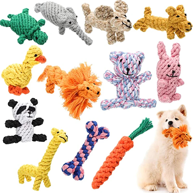 Cartoon Animal Rope Toy – Teeth Cleaning for Dogs