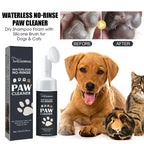 100ml Dog Paw Cleaner Foam – Waterless Rinse-Free Silicone Scrubber & Pet Paw Shampoo