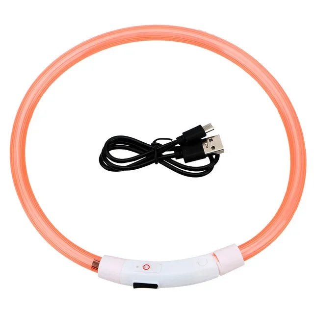 LED Dog Collar USB Rechargeable – 3 Mode Night Safety Light