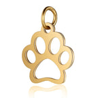 Paw Print & Bone Charm Pendants – Stainless Steel DIY Set (5 Pcs Gold)
