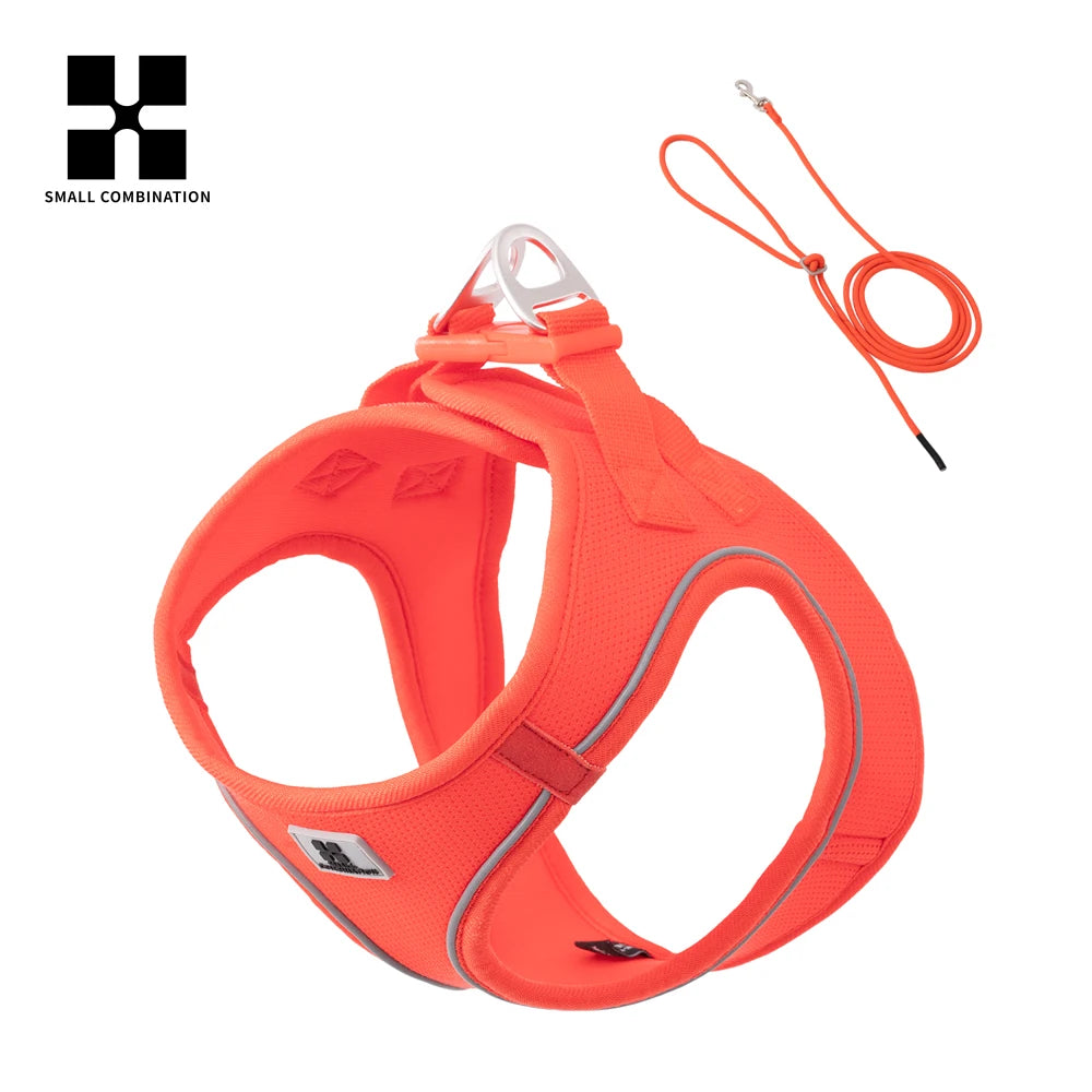 Dog Harness & Leash Set – Step-In Reflective Mesh Vest