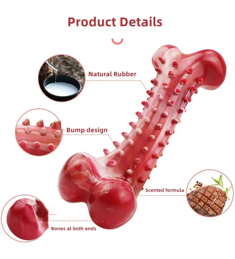 Natural Rubber Bone Dog Chew Toy – Dental Clean