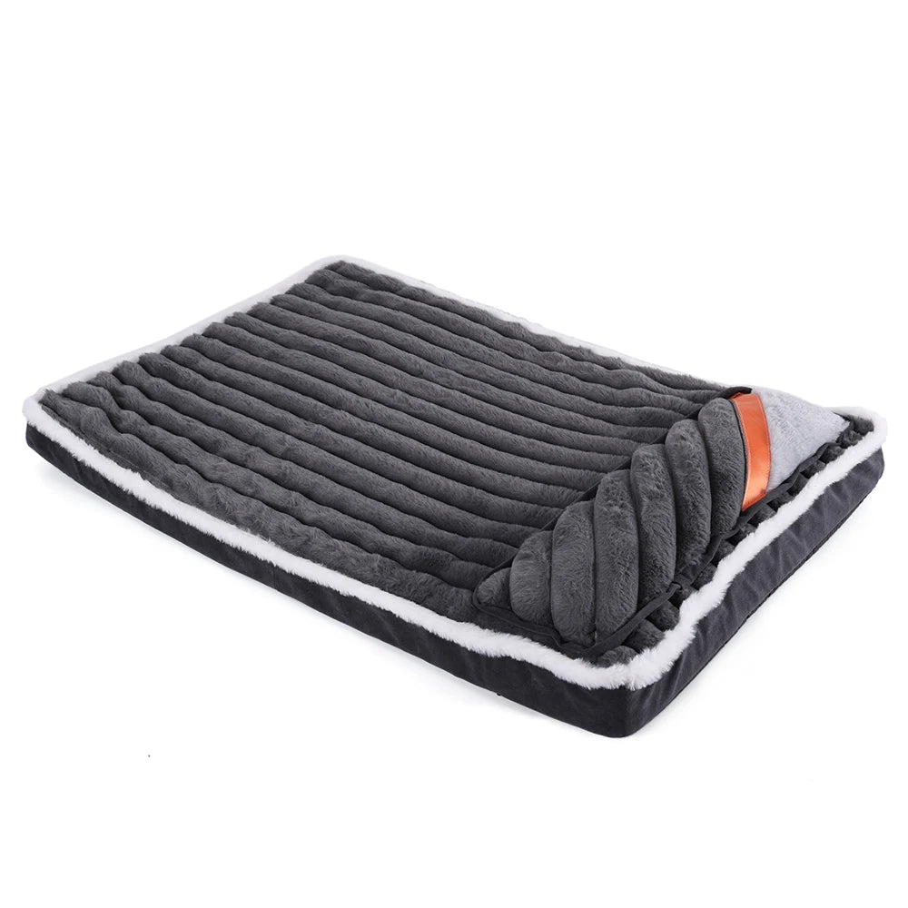 Comfortable Dog Sofa Bed – Winter Warm Elastic Cushion with Pillow for Small & Medium Dogs