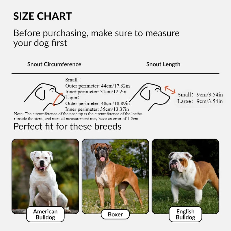 Stainless Steel Dog Muzzle Cage – Adjustable Breathable Training Cover
