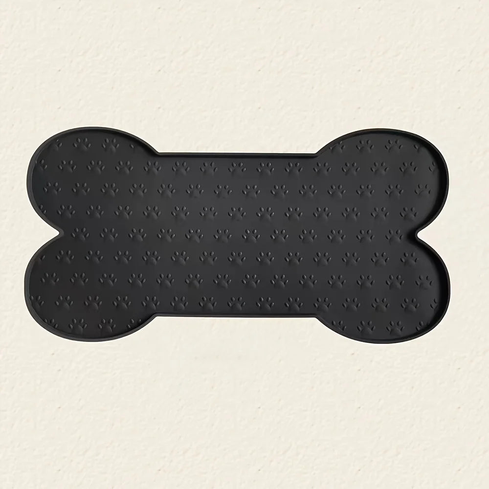 Silicone Dog Feeding Mat – Non-Slip Waterproof Pet Bowl Mat with Raised Edges, Washable