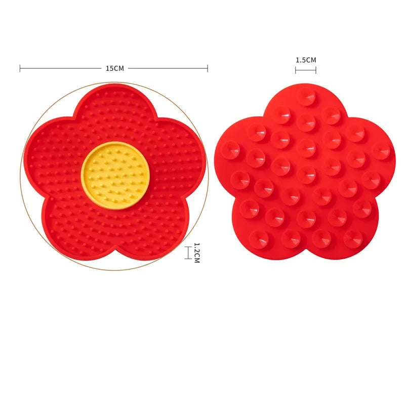 Interactive Sunflower Dog Lick Mat – Silicone Anxiety Relief Pad