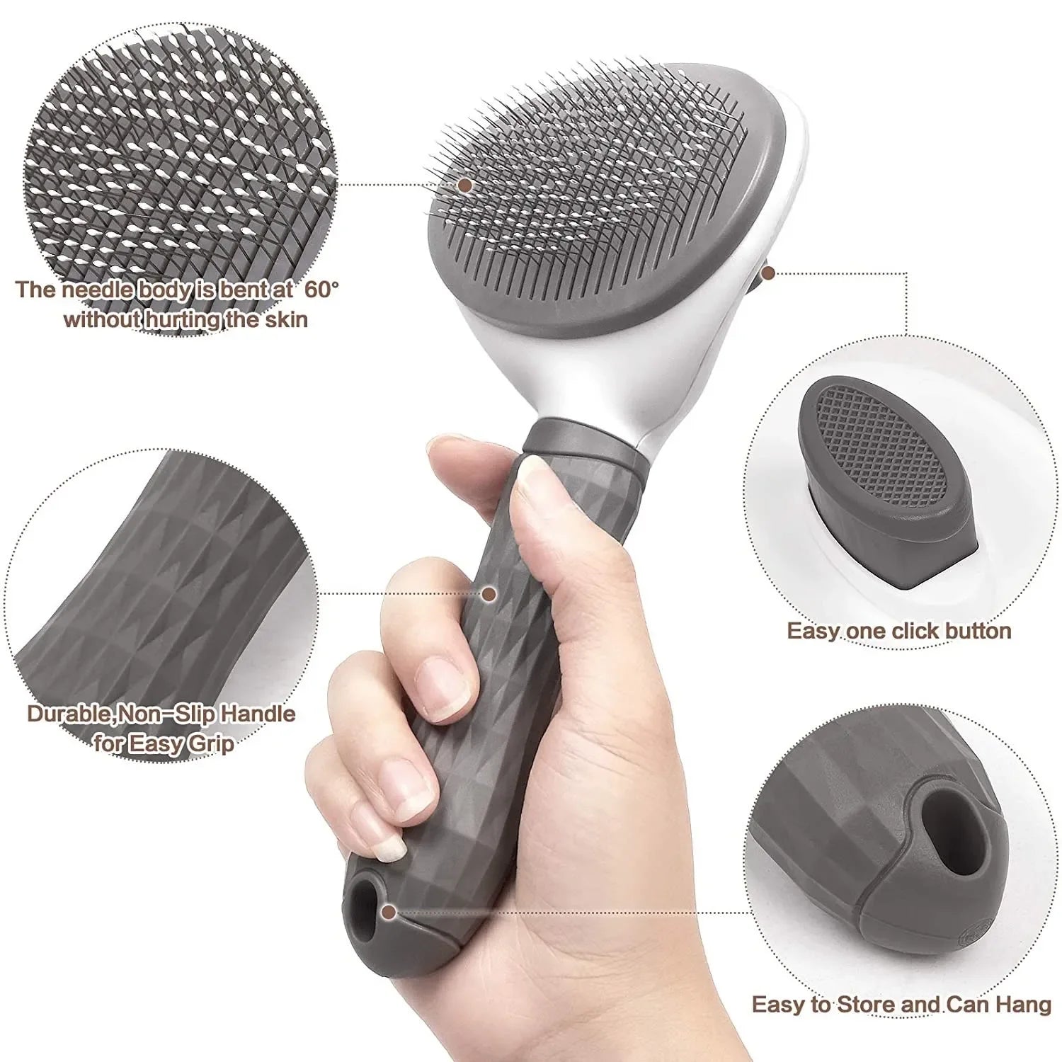 Stainless Steel Dog Brush – Pet Hair Remover & Grooming Comb