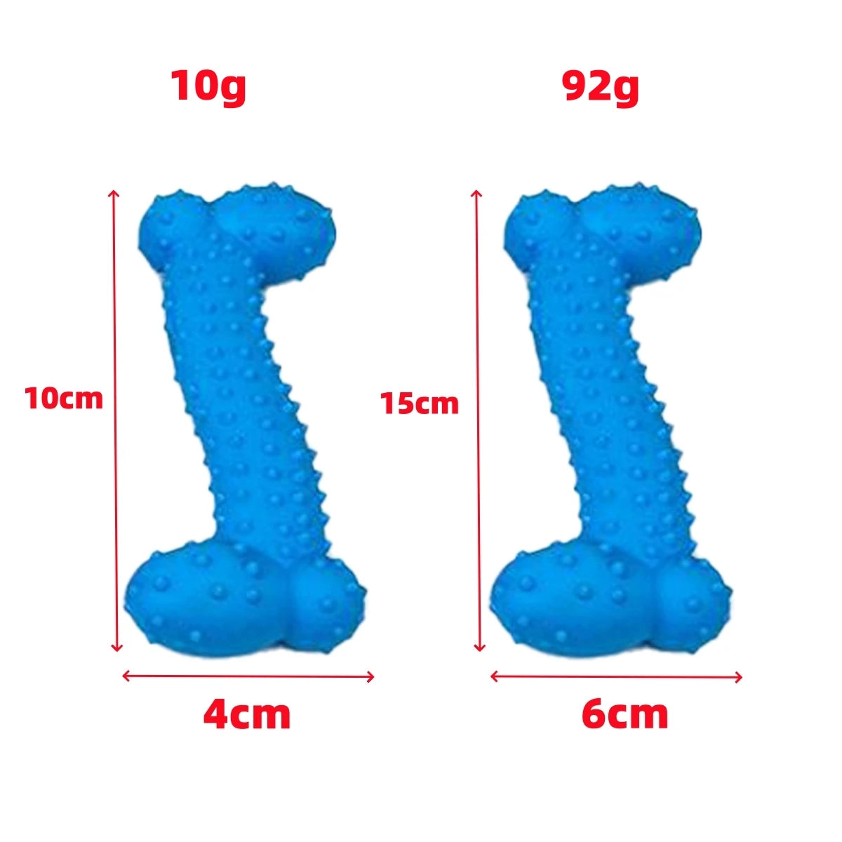 Rubber Bone Shape Chew Toy - 2 Sizes for Dogs | Durable & Dental-Friendly