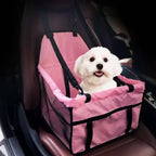 Foldable Dog Car Booster Seat – Waterproof Breathable Oxford Travel Bed for Small & Medium Dogs