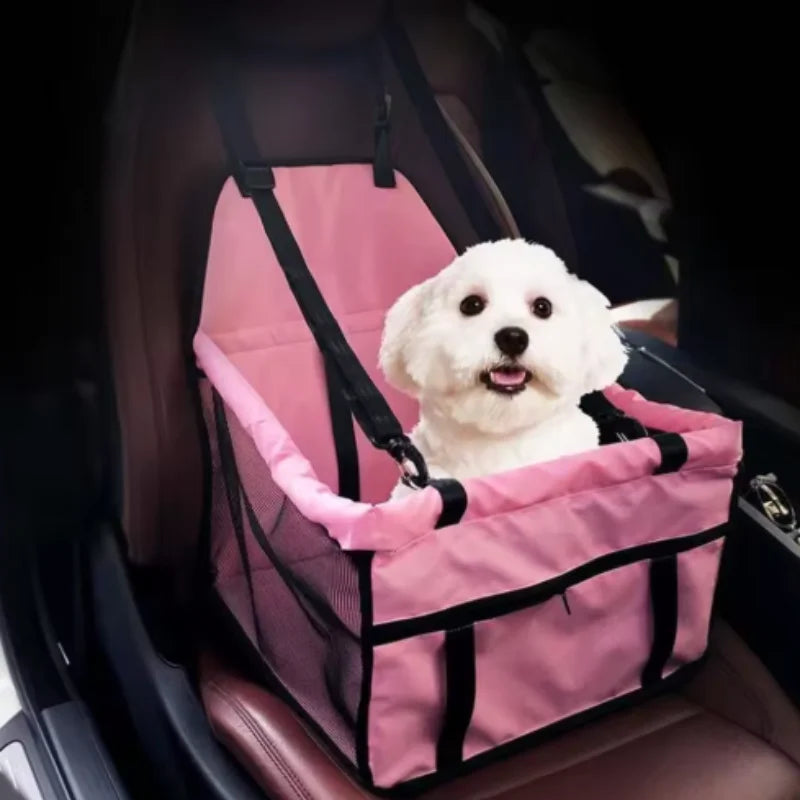 Foldable Dog Car Booster Seat – Waterproof Breathable Oxford Travel Bed for Small & Medium Dogs