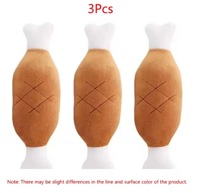 Chicken Leg Bone Plush Toy – Interactive for All Sizes