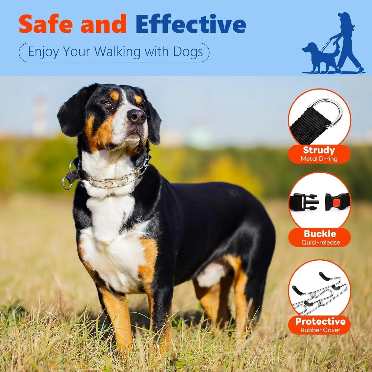 Adjustable Dog Prong Training Collar – Stainless Steel with Quick Release