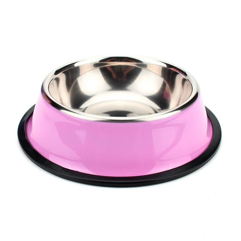 Non-Slip Stainless Steel Dog Bowl – Anti-Skid Food & Water Feeder (Multiple Sizes)