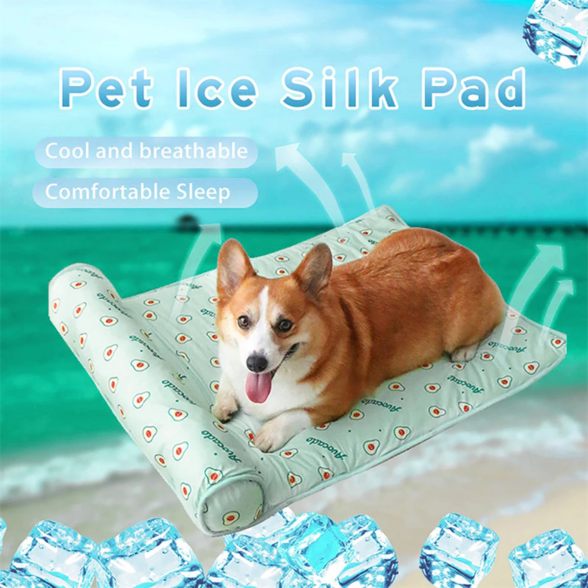 Summer Dog Cooling Mat – Breathable Ice Pad for Dogs, Washable Cooling Blanket for Hot Weather