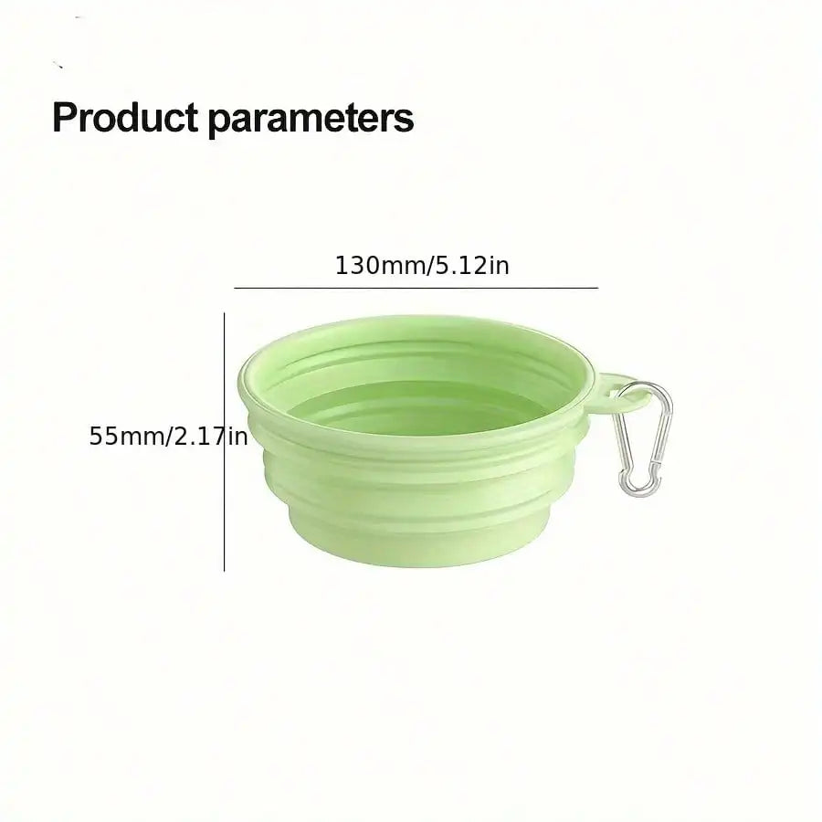 Collapsible Dog Travel Bowl – Portable Silicone Feeder with Carabiner (350ml)