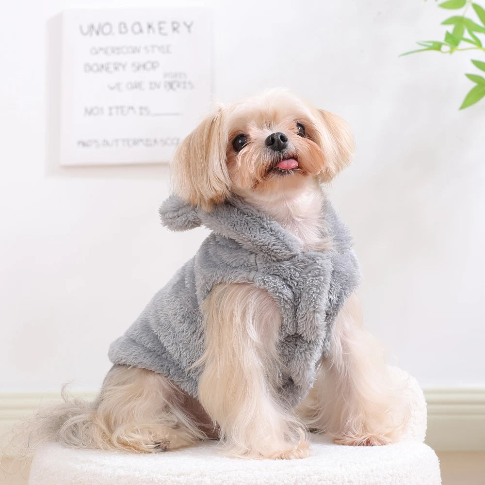 Holapet Soft Fleece Hooded Dog Coat – Winter Windproof Jacket