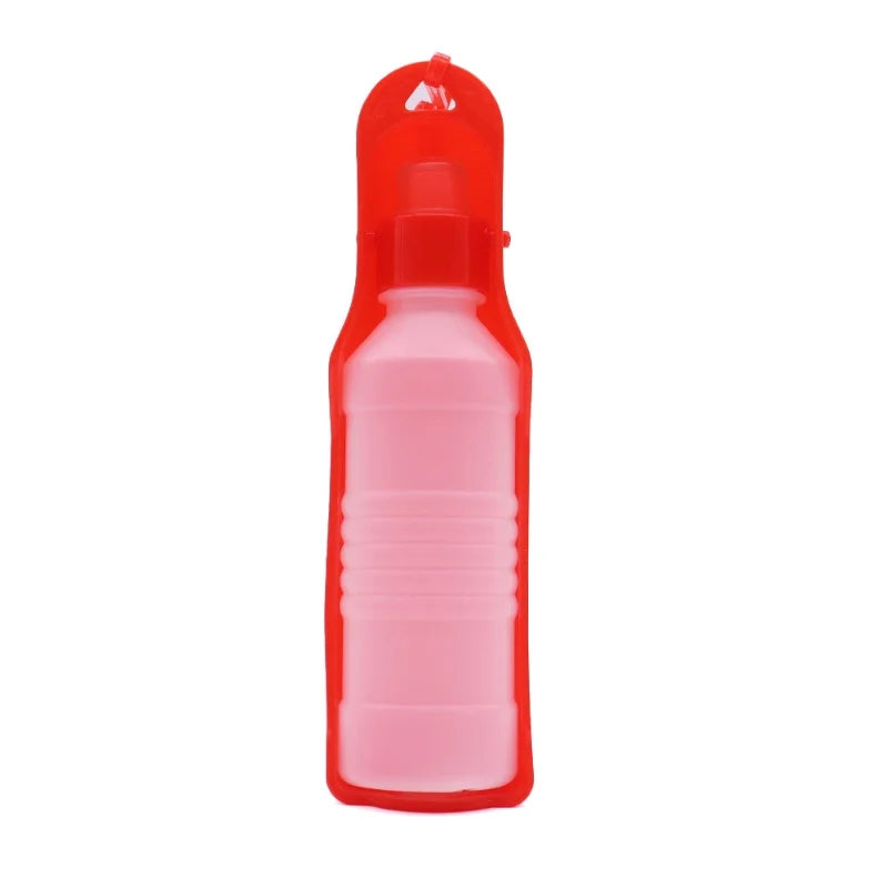 Squeeze-to-Fill Dog Travel Water Bottle – Built-In Drinking Bowl