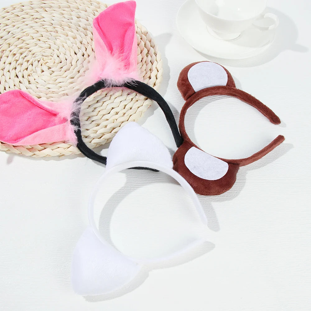 Plush Animal Ears Headband – Cosplay & Party Accessory