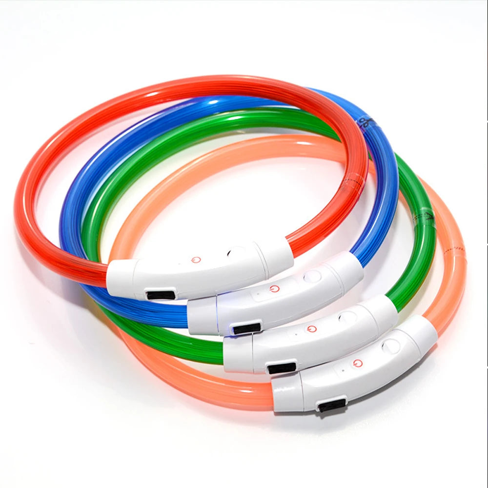LED Dog Collar USB Rechargeable – 3 Mode Night Safety Light