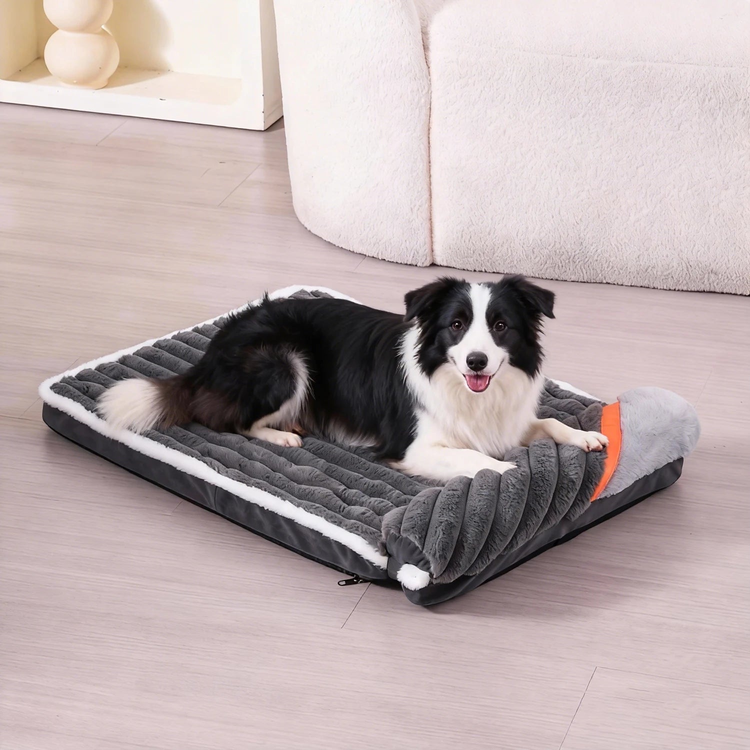 Comfortable Dog Sofa Bed – Winter Warm Elastic Cushion with Pillow for Small & Medium Dogs