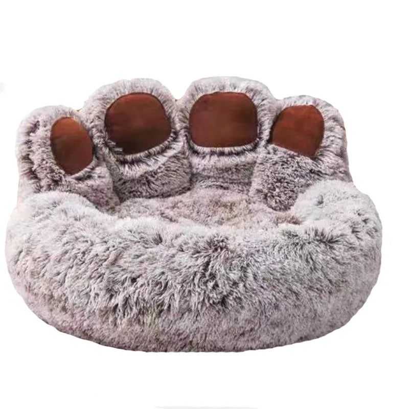 Fluffy Dog Bed – Winter Plush Sofa Basket for Small to Large Dogs, Soft Round Cushion