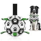 Interactive Dog Soccer Ball with Straps – Tug Toy