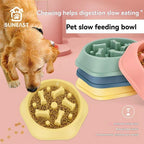 Bone-Pattern Slow Feeder Dog Bowl – Anti-Choke Healthy Eating Dish