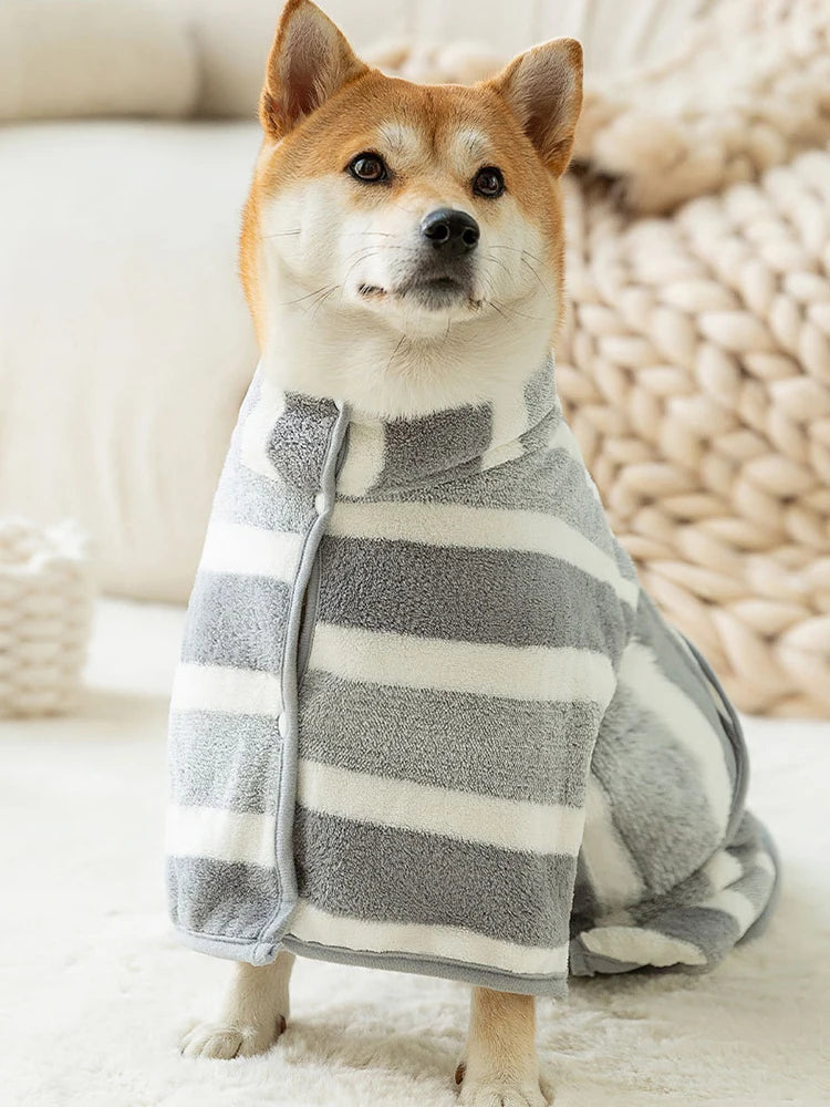 Quick-Dry Dog Bathrobe - Ultra-Absorbent Thick Coral Fleece Pet Towel