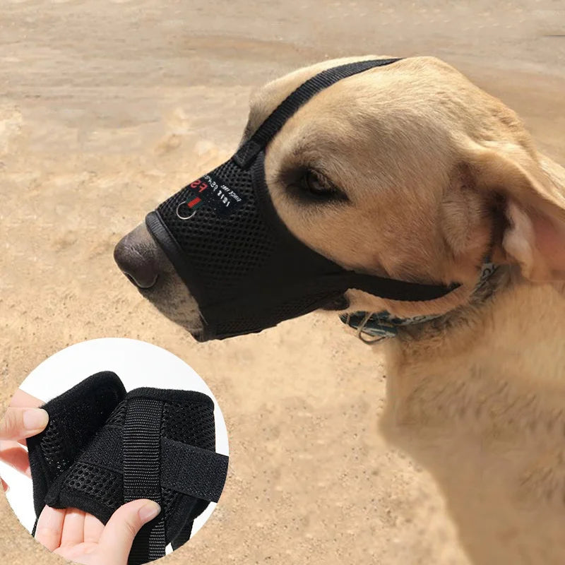 Breathable Adjustable Dog Muzzle – Lightweight Mesh Mouth Cover