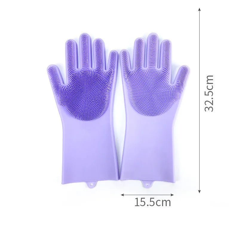 Pet Grooming Gloves for Dogs – Silicone Bathing & Hair Removal Massage Scrubber