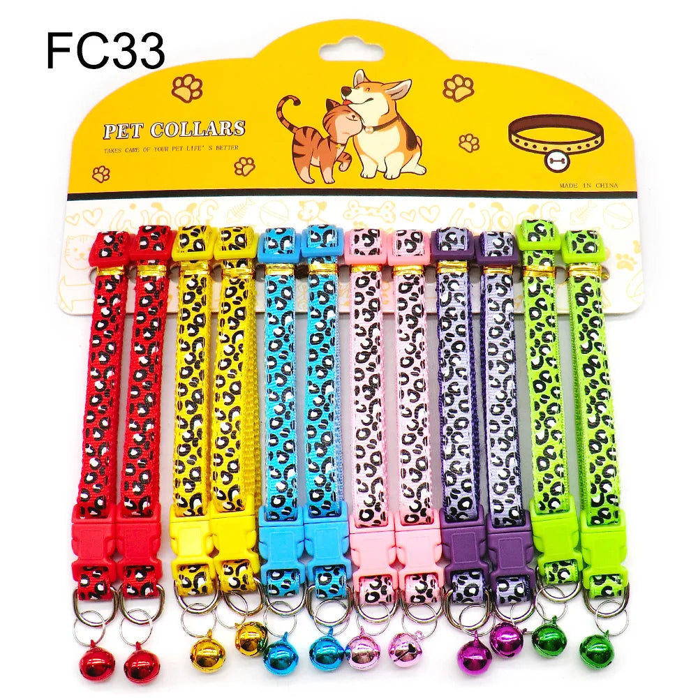 Multicolor Dog Collars with Bell 12 Pack – Adjustable ID Safe