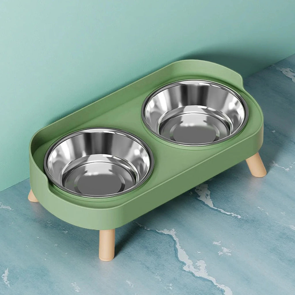 Elevated Double Dog Bowl – Stylish Neck Support Feeder