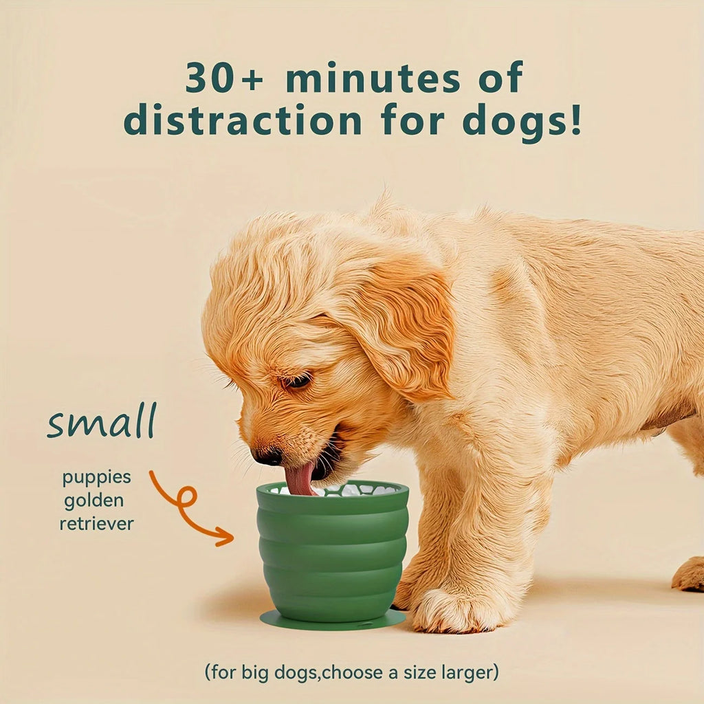 Silicone Slow Feeder Dog Bowl with Suction Cup – Non-Slip Healthy Eating Dish