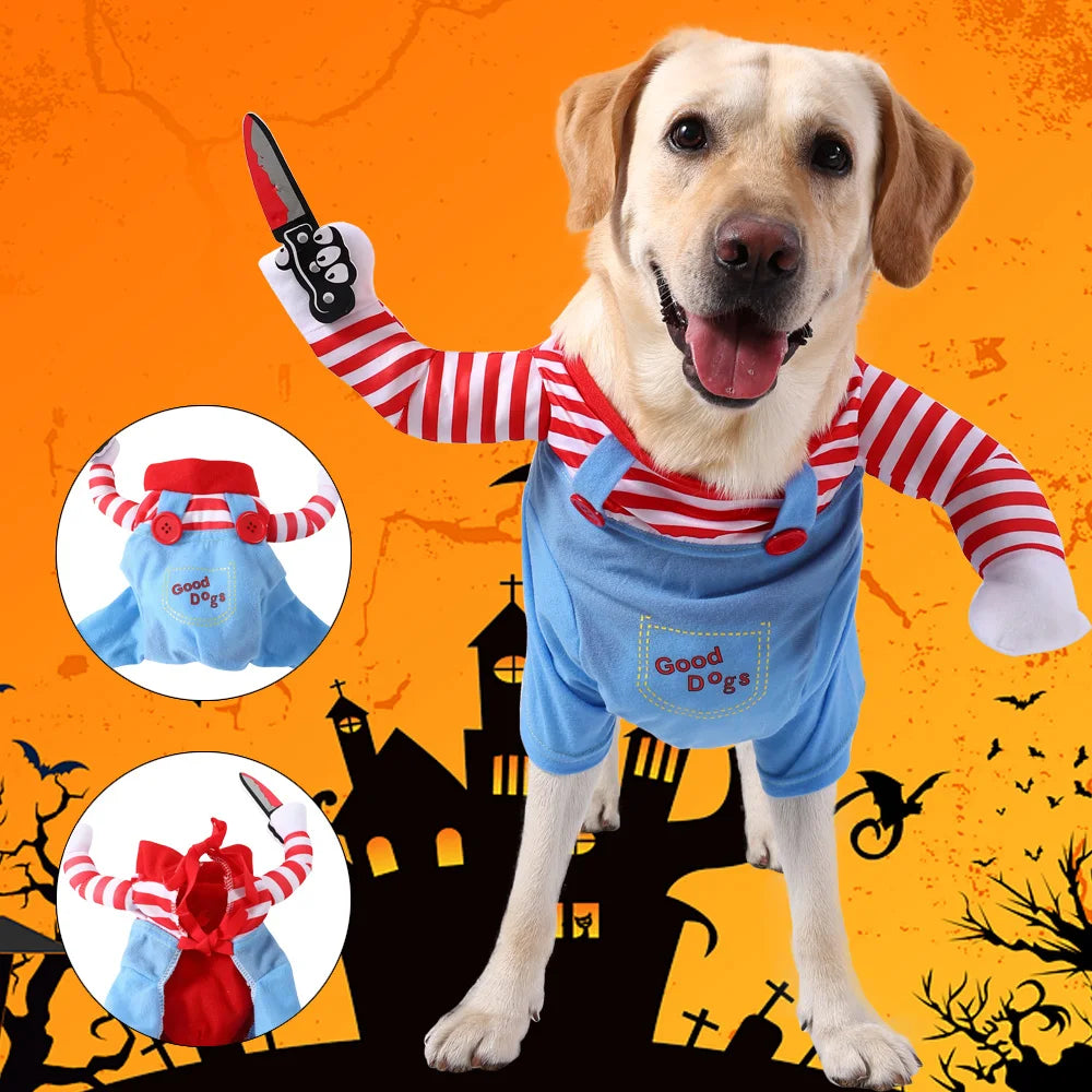 Holapet Striped Dog Cosplay Costume – Red & Pink
