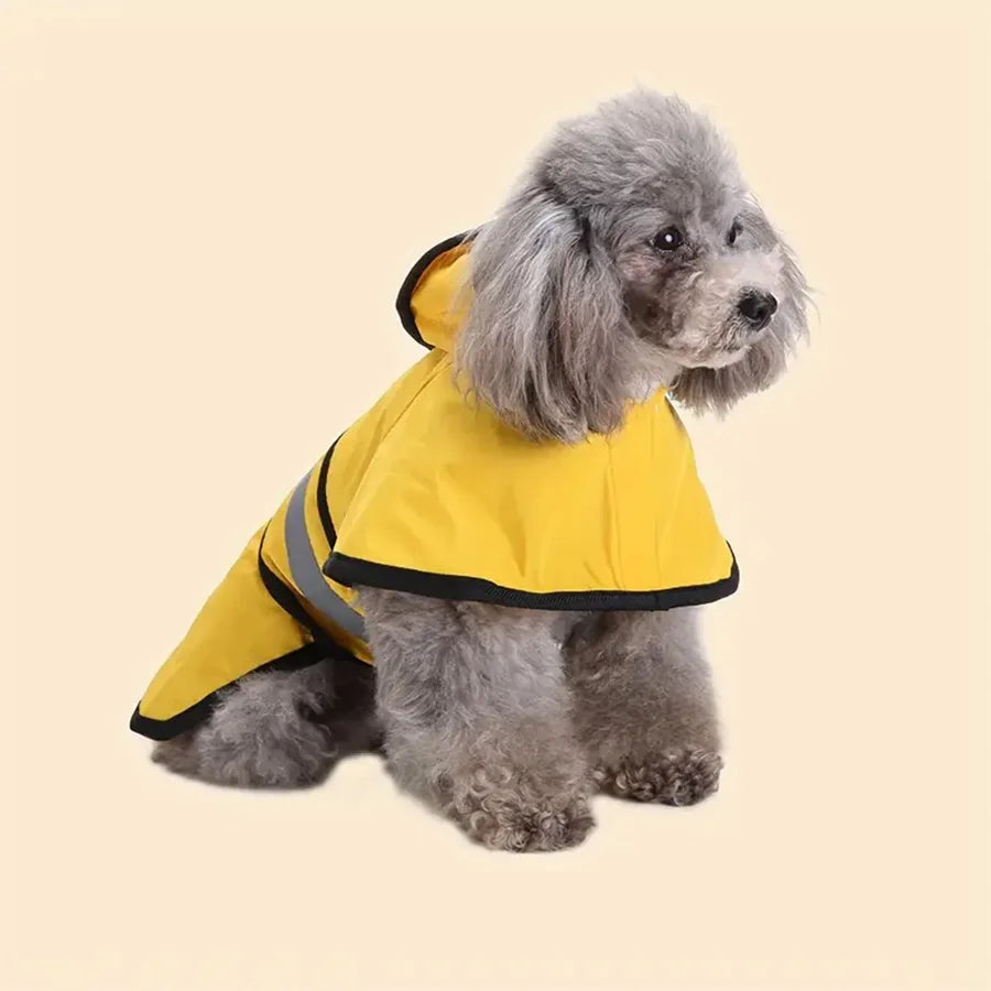 Waterproof Windproof Dog Raincoat – Adjustable Polyester Jacket